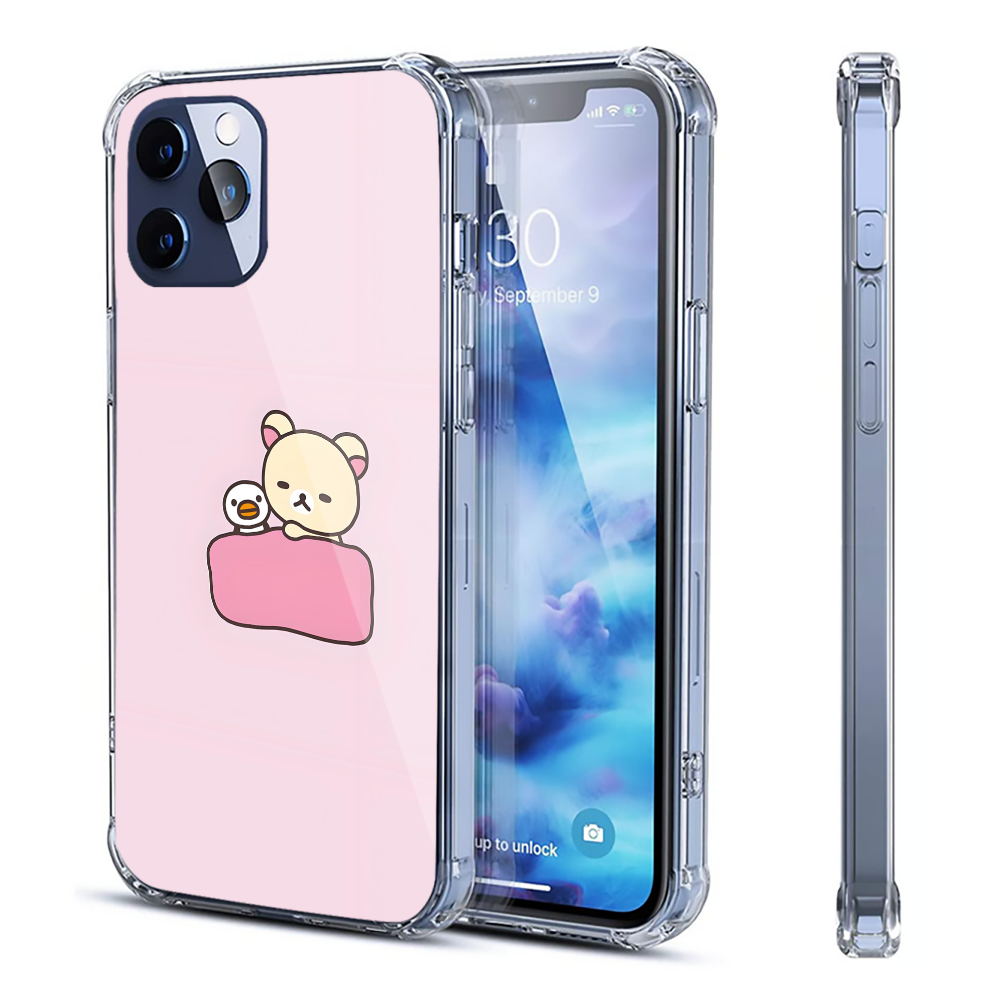 （画像用） リラックマ リラックマ キイロイトリ Rilakkuma Korilakkuma Kiiroitori 【iPhone 12シリーズ対応】透明スマホケース（クリアソフトケース）
